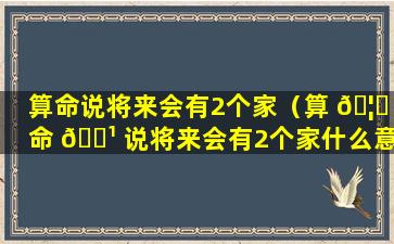 算命说将来会有2个家（算 🦅 命 🌹 说将来会有2个家什么意思）